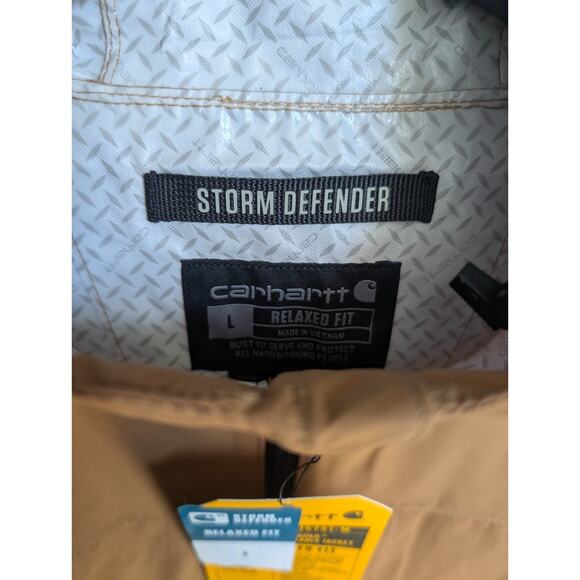 Carhartt Jacket Mens Large Brown Storm Defender Relaxed Fit Packable Lightweight - Picture 4 of 5